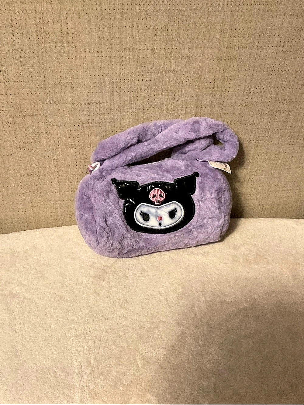 Sanrio Kuromi Plush Barrel Bag Purple
